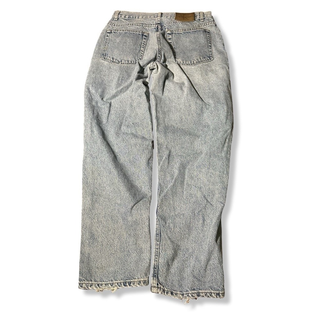 Calvin Klein Jeans Mens Jeans 34 Light Wash Blue Denim Straight Leg Zip Fly L28